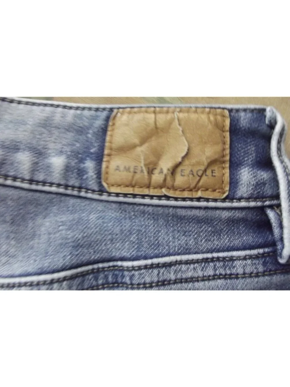 American Eagle Jeans 8 X 29 Super Stretch Hi Rise Jegging Blue #3281 knee slits